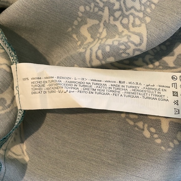 Zara Paisley Slip Dress in Ice Blue and Off-White, size XS - Picture 6 of 6